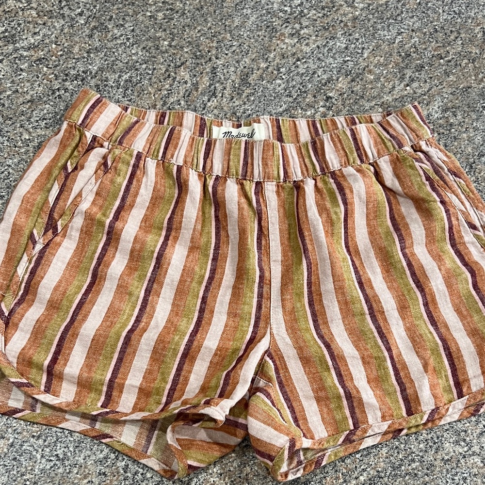 Madewell Linen/Cotton striped Shorts - Size XS